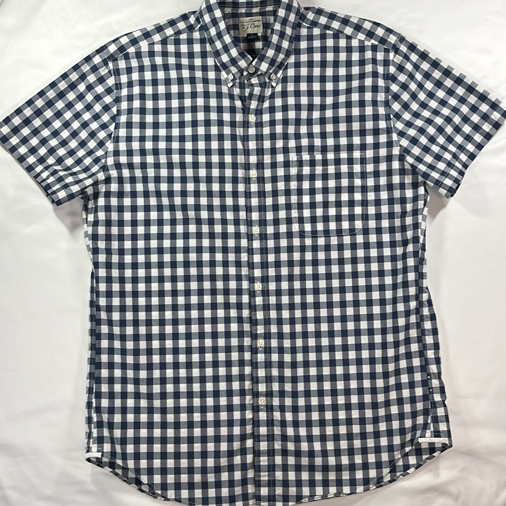 Blue and White Checkered Men's Shirt